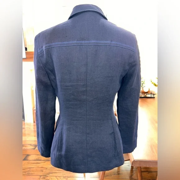Istante by Versace Blazer Jacket Made in Italy. 100% Linen. Size 10 Warm Iron